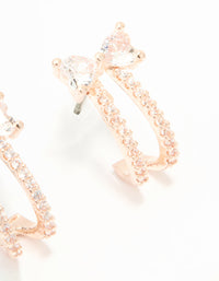 Rose Gold Plated Cubic Zirconia Butterfly Jacket Earrings - link has visual effect only