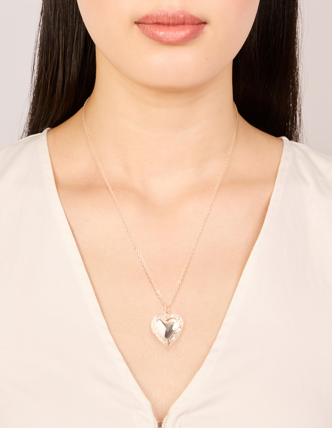 Rose Gold Plated Heart Locket Necklace