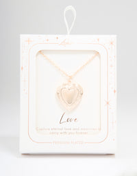Rose Gold Plated Heart Locket Necklace - link has visual effect only