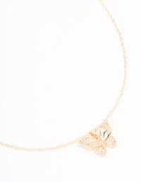 Rose Gold Plated Cubic Zirconia Butterfly Necklace - link has visual effect only