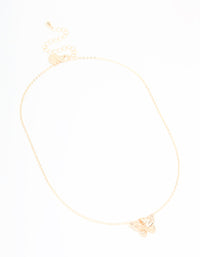 Rose Gold Plated Cubic Zirconia Butterfly Necklace - link has visual effect only