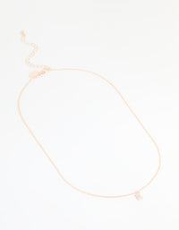 Rose Gold Plated Cubic Zirconia Letter E Necklace - link has visual effect only