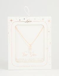 Rose Gold Plated Cubic Zirconia Letter E Necklace - link has visual effect only