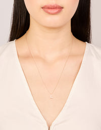 Rose Gold Plated Cubic Zirconia Letter L Necklace - link has visual effect only