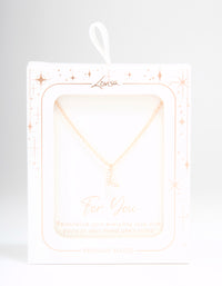 Rose Gold Plated Cubic Zirconia Letter L Necklace - link has visual effect only