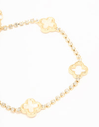 Gold Plated Cubic Zirconia Alternating Flower Cupchain Bracelet - link has visual effect only