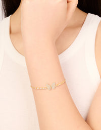 Gold Plated Cubic Zirconia Butterfly Toggle Bracelet - link has visual effect only