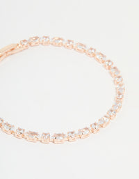 Rose Gold Plated Cubic Zirconia Tennis Bracelet & Drop Earrings Set - link has visual effect only