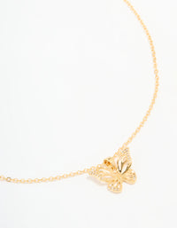 Gold Plated Cubic Zirconia Butterfly Necklace - link has visual effect only