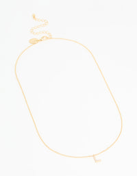 Gold Plated Cubic Zirconia Letter L Necklace - link has visual effect only