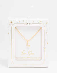 Gold Plated Cubic Zirconia Letter L Necklace - link has visual effect only