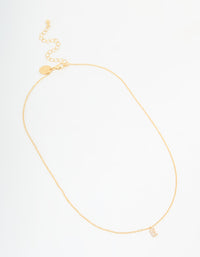 Gold Plated Cubic Zirconia Letter E Necklace - link has visual effect only