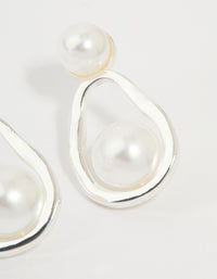Silver Pearl Pear Drop Earrings - link has visual effect only
