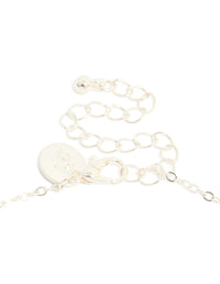 Silver Diamante Open Linked Circle Pendant Necklace - link has visual effect only