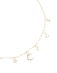 Silver Diamante Celestial Charm Necklace - link has visual effect only