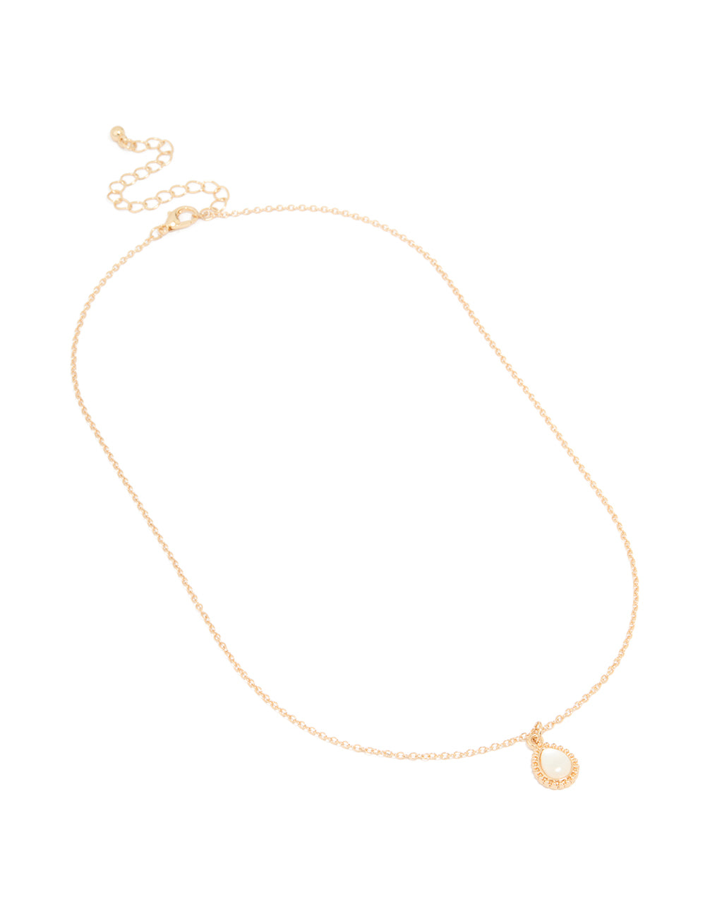 Gold Simple Teardrop Pendant Necklace