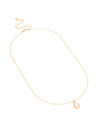Gold Simple Teardrop Pendant Necklace - link has visual effect only