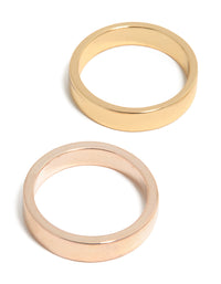 Mixed Metals Smooth Rings 3-Pack - link has visual effect only