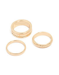 Gold Twisted & Thick Band Rings 3-Pack - link has visual effect only