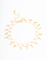 Gold Link Drop Anklet - link has visual effect only