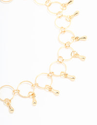 Gold Link Drop Anklet - link has visual effect only