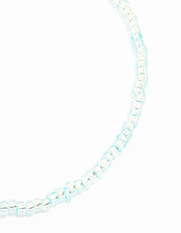 Silver Turquoise Beaded & Spiral Circle Anklets 3-Pack - link has visual effect only