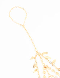 Gold Disc Layered Hand Chain - link has visual effect only