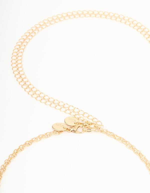Gold Disc & Chain Layered Waist Chain