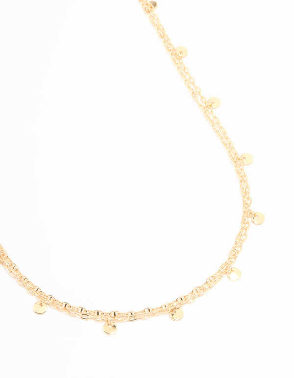 Gold Disc & Chain Layered Waist Chain