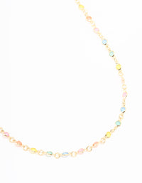 Gold Pastel Rainbow Stones Waist Chain - link has visual effect only