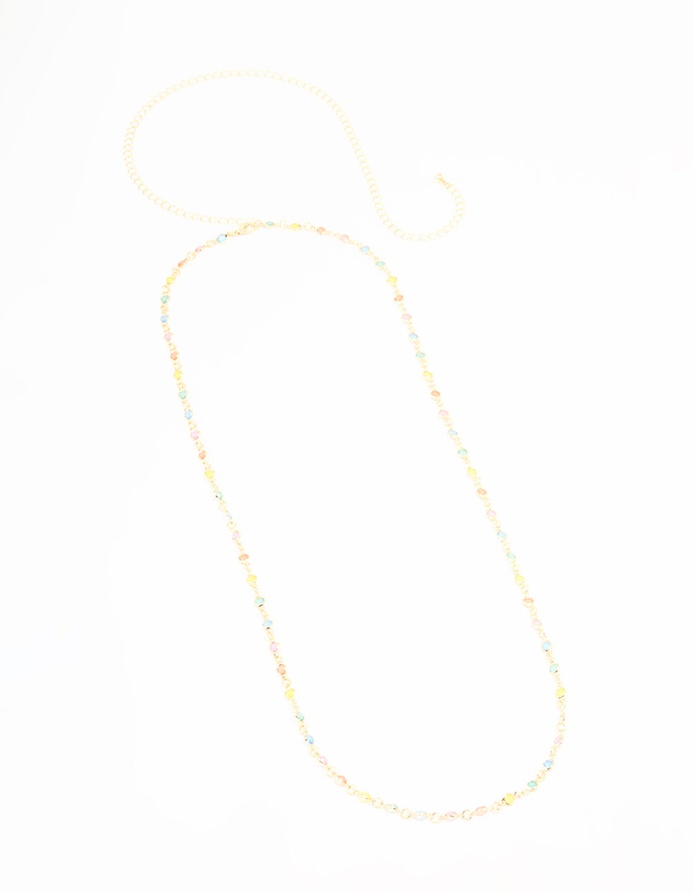 Gold Pastel Rainbow Stones Waist Chain