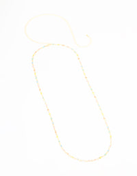 Gold Pastel Rainbow Stones Waist Chain - link has visual effect only