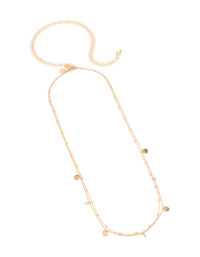 Gold Turquoise Bead Waist Chain - link has visual effect only