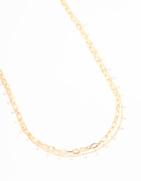 Gold Pearl & Chunky Chain Waist Chain - link has visual effect only