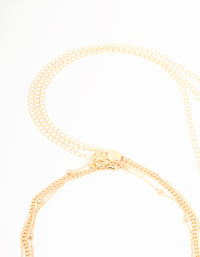 Gold Pearl Ball Layered Waist Chain - link has visual effect only