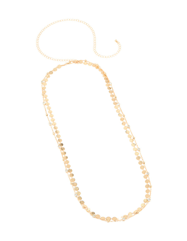 Gold Coin & Diamante Waist Chain