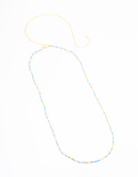 Blue Seed Beaded Waist Chain - link has visual effect only