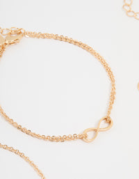 Gold Diamante Infinity Circle Bracelets 3-Pack - link has visual effect only