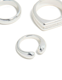 Silver Chunky Mixed Ring 8-Pack - link has visual effect only