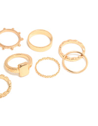 Gold Textured Signet Rings 10-Pack - link has visual effect only