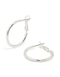 Silver Round Hoop Earrings - link has visual effect only