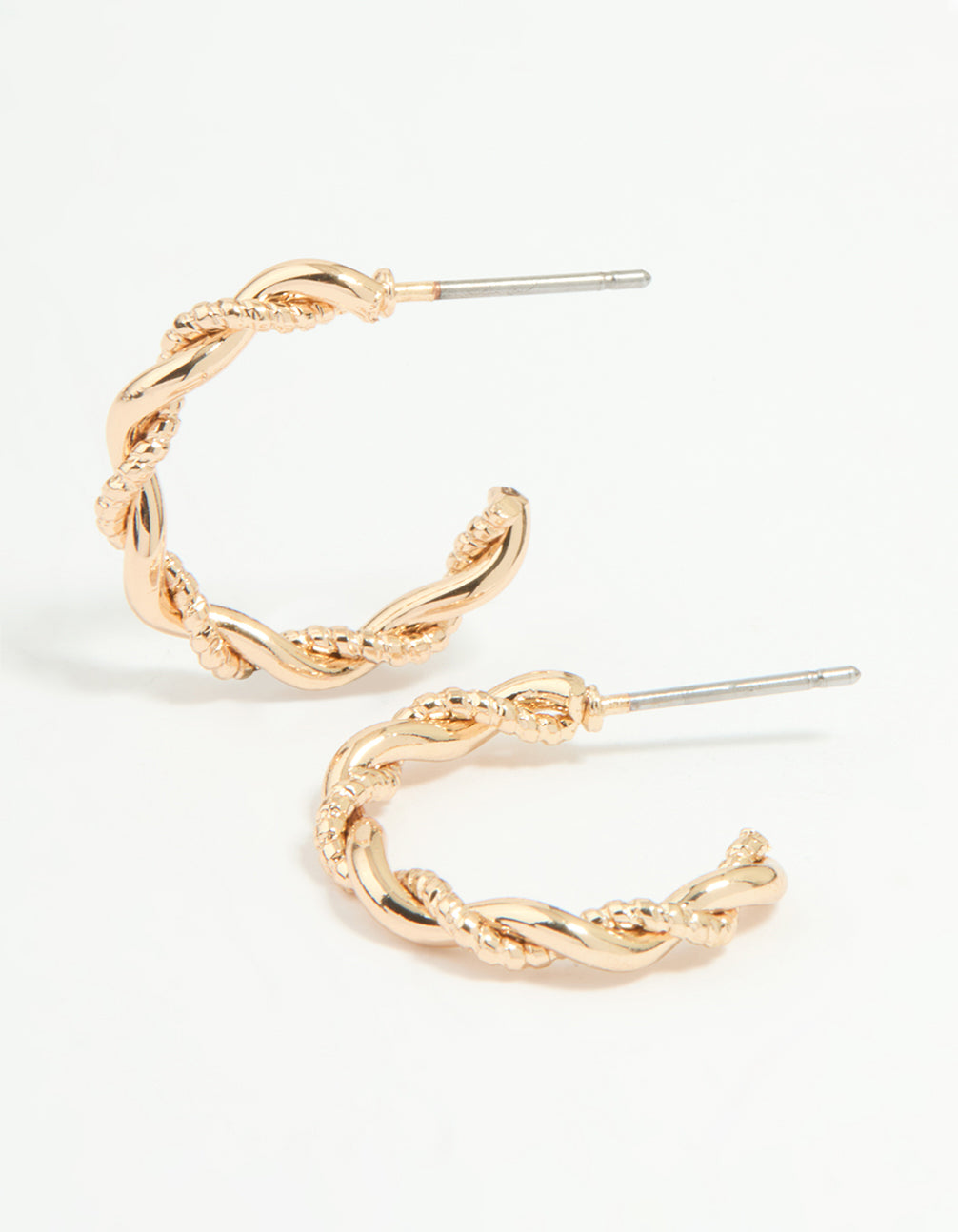 Gold Twisted Hoop Earrings