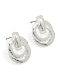 Silver Doorknocker Stud Earrings - link has visual effect only