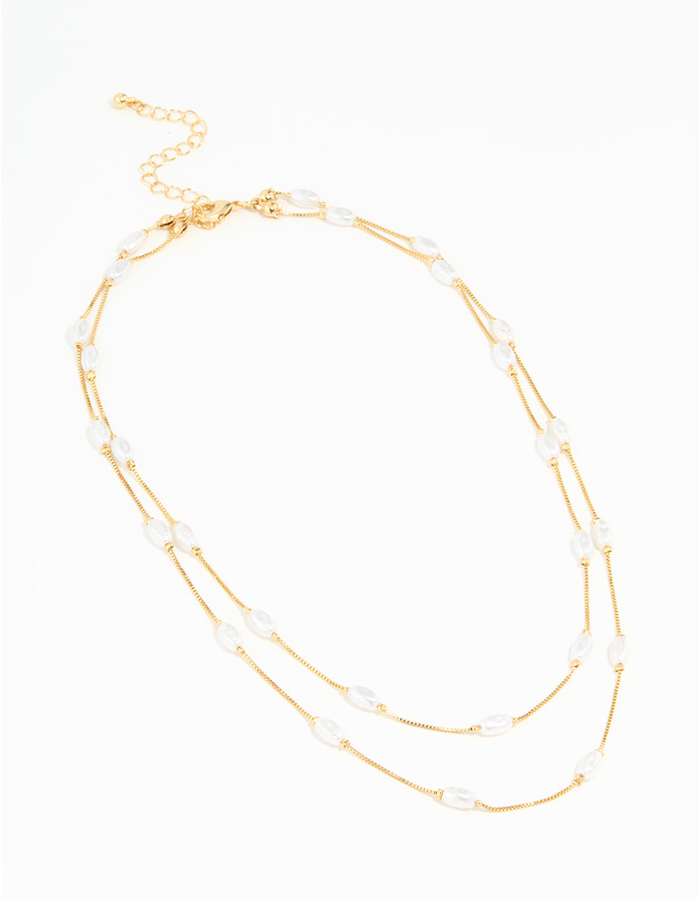Gold Plated Pearl Layered Necklace