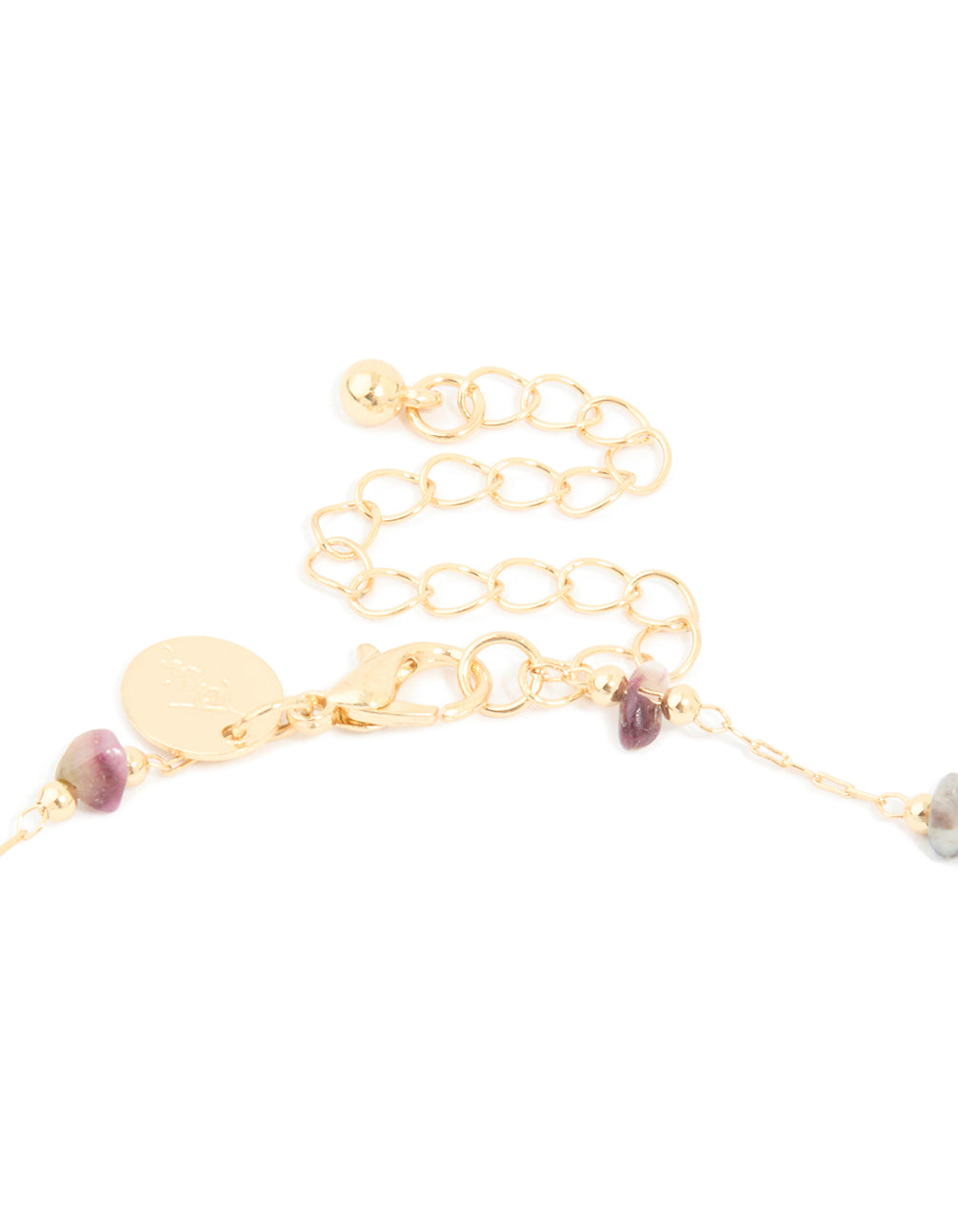 Gold Plated Semi Precious Dainty Cross Y-Necklace