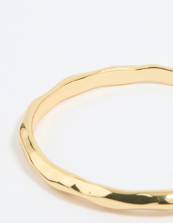 Gold Plated Molten Wavy Bangle