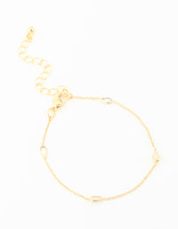 Gold Plated Cubic Zirconia Bracelet - link has visual effect only