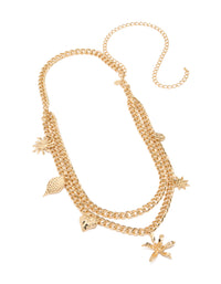 Gold Star & Heart Charm Layered Belt - link has visual effect only