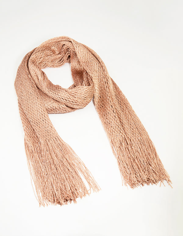 Rose Glitter Fabric Draped Scarf