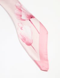 Pink Fabric Flower Border Scarf - link has visual effect only